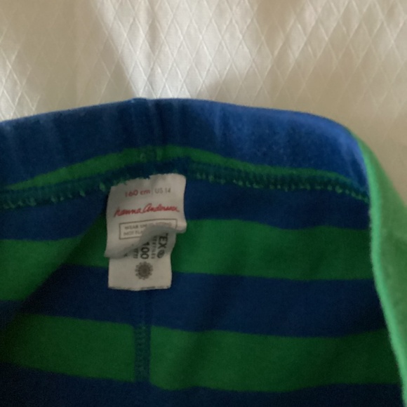 Hanna andersson size 14 green blue pj cotton short set - Picture 13 of 16